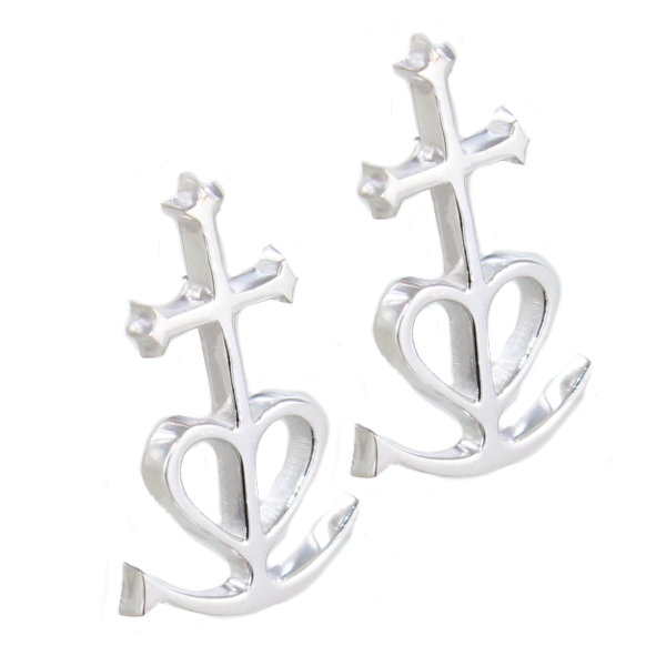 Boucles d'oreilles Argent Croix de Camargue 