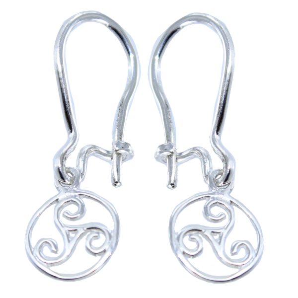 Boucles d'oreilles Argent pendantes Triskell entouré 