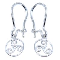 Boucles d'oreilles Argent pendantes Triskell entouré 