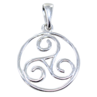 Pendentif&nbsp;Argent&nbsp;Triskell encerclé - Taille 3 