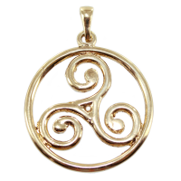 Pendentif Or Jaune Triskell encerclé - Taille 6 