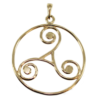 Pendentif Or Jaune Triskell encerclé - Taille 7 