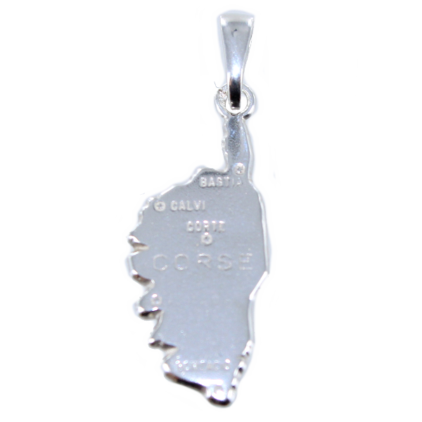 Pendentif Argent Carte Corse - Taille 1 