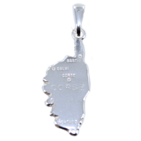 Pendentif Argent Carte Corse - Taille 1 