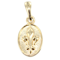 Pendentif Or 18 K Jaune Ecusson Fleur de lys 