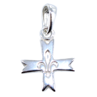 Croix Fleur de lys Argent 