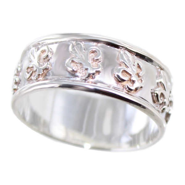 Bague Bandeau bombé Fleur de lys - Image 3 