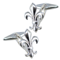 Boutons de manchette Argent Fleur de Lys 