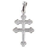 Croix Argent  de Lorraine embossée 