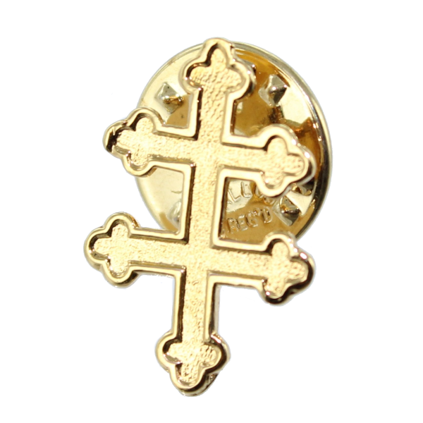 Broche Ancienne Croix De Lorraine En Argent Et Or - Bijou Religieux XIXe Siècle