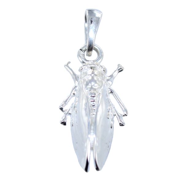 Pendentif Argent Cigale Ailes pleines 