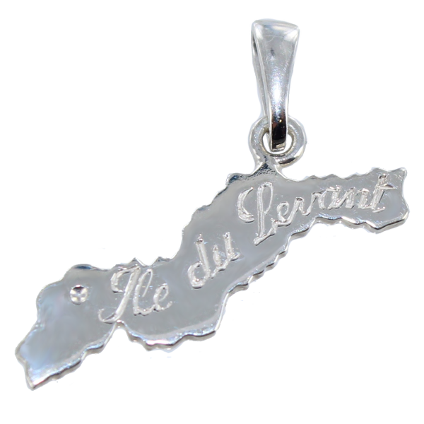 Pendentif Argent Carte île du Levant 