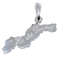 Pendentif Argent Carte île du Levant 