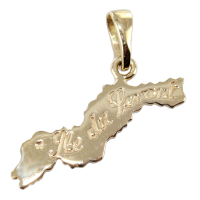 Pendentif Or Jaune Carte île du Levant 