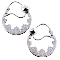 Boucles d'oreilles Argent Créoles gravées - Modèle 1 -27mm 