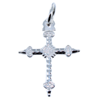 Croix Jeannette ciselée - Taille 2 Argent 