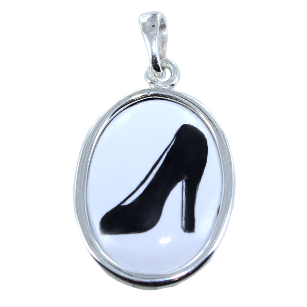 Pendentif Argent Email - Escarpin 