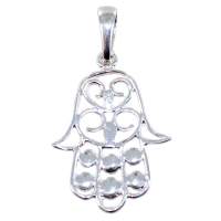 Pendentif Argent Main de Fatma ajourée - Taille 3 