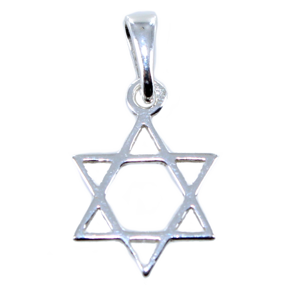 Pendentif Argent Etoile de David fine 