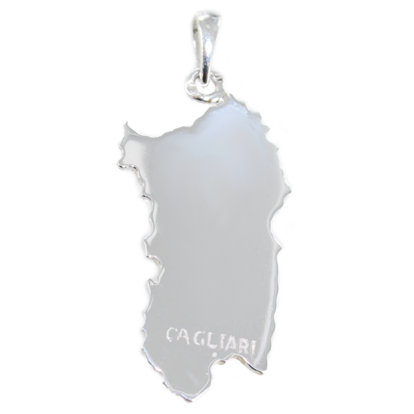 Pendentif Argent Carte Sardaigne 