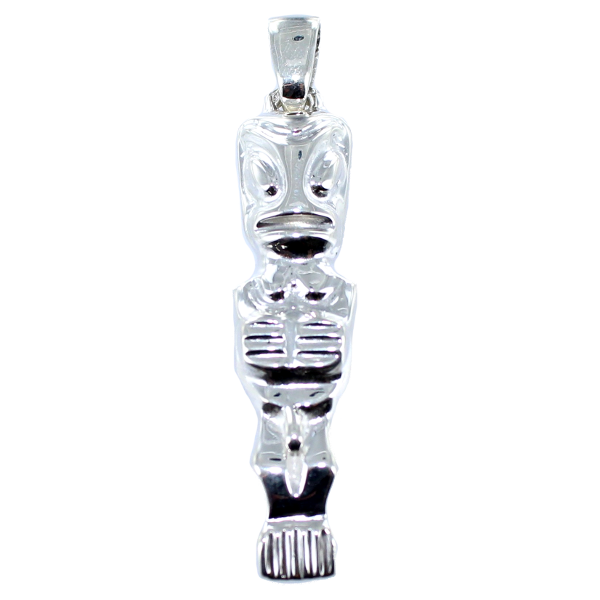 Pendentif Argent Tiki Polynésien Moai 