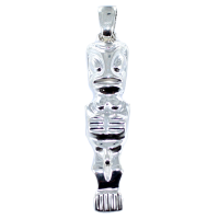 Pendentif Argent Tiki Polynésien Moai 