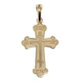 Croix orthodoxe russe traditionnelle - 25 mm Taille 4 Or 9 K 