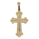 Croix orthodoxe russe traditionelle - 25 mm Taille 4 Or Jaune 