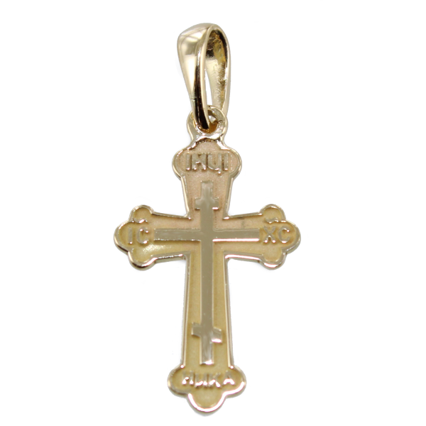 Croix orthodoxe russe traditionnelle - 20 mm Taille 3 Or 9 K 