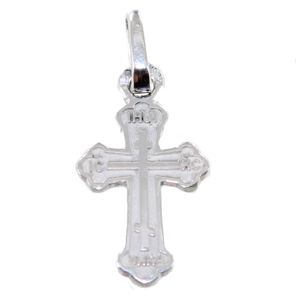 Croix orthodoxe russe traditionnelle 15mm Argent 
