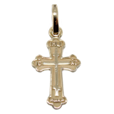 Croix Or Jaune  orthodoxe russe traditionelle - 15 mm 