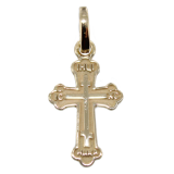 Croix orthodoxe russe traditionelle - 15 mm Taille 2 Or Jaune 