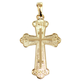 Croix orthoxe russe avec gravure CNACU U COXPAHU Or Jaune