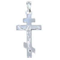 Croix orthodoxe avec Christ - Taille 1 Argent 