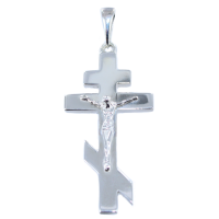 Croix orthodoxe avec Christ - Taille 2 Argent 