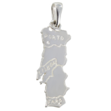 Pendentif Argent Carte du Portugal - Taille 2 