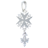 Croix huguenote Fleur de Lys - Taille 1 Argent 