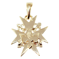 Croix Colombe protestante avec Fleur de Lys - Taille 1 Or Jaune 