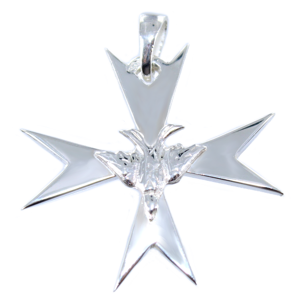 Croix Colombe protestante - Taille 2 Argent 