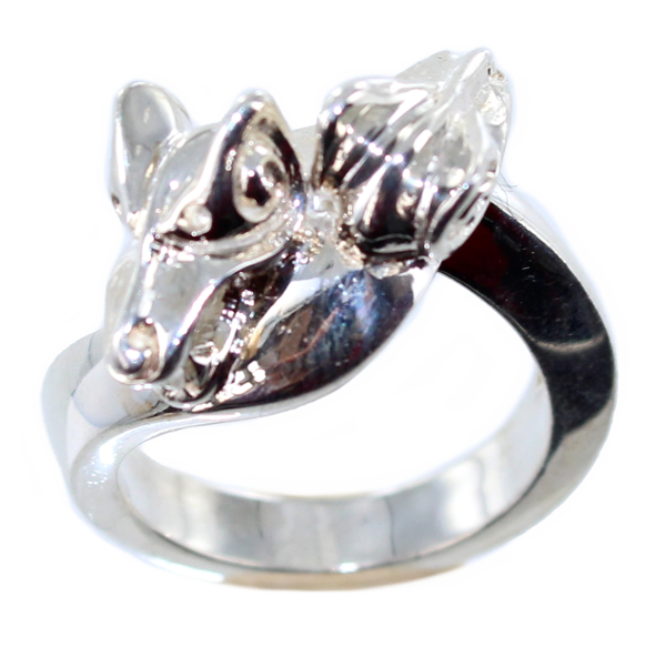 Bague Argent Têtes de loups 