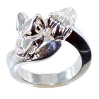 Bague Argent Têtes de loups 