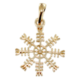 Pendentif Or Jaune Symbole nordique Aegishjalmur 