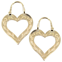 Boucles d'oreilles Or Jaune Créoles Coeur 