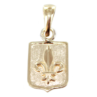 Pendentif Or Jaune Blason Fleur de lys 