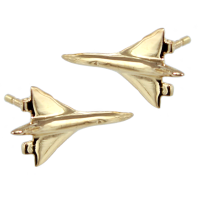 Boucles d'oreilles Or Jaune Avion Concorde 