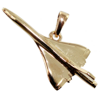 Pendentif Or Jaune Avion Concorde - Taille 2 