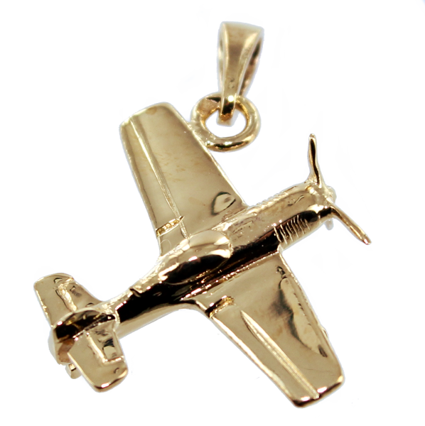 Pendentif Avion En Plaqué Or - Bijou OxcmoBijoux, Neuf Avec étiquettes