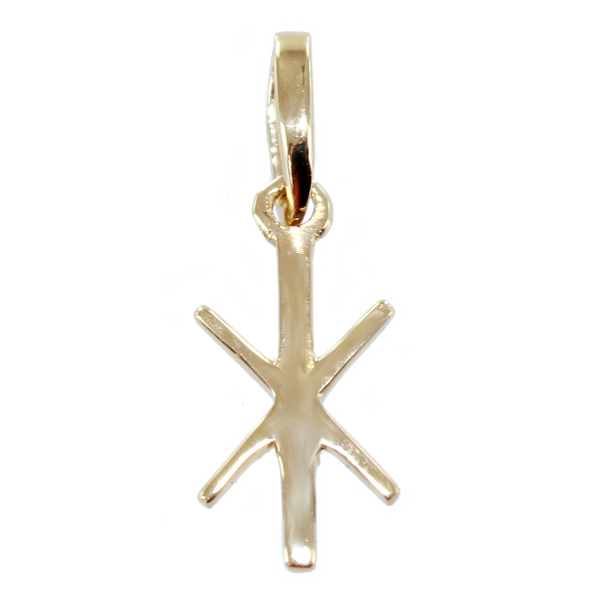 Pendentif Or Jaune Rune Hagal - Taille 1 