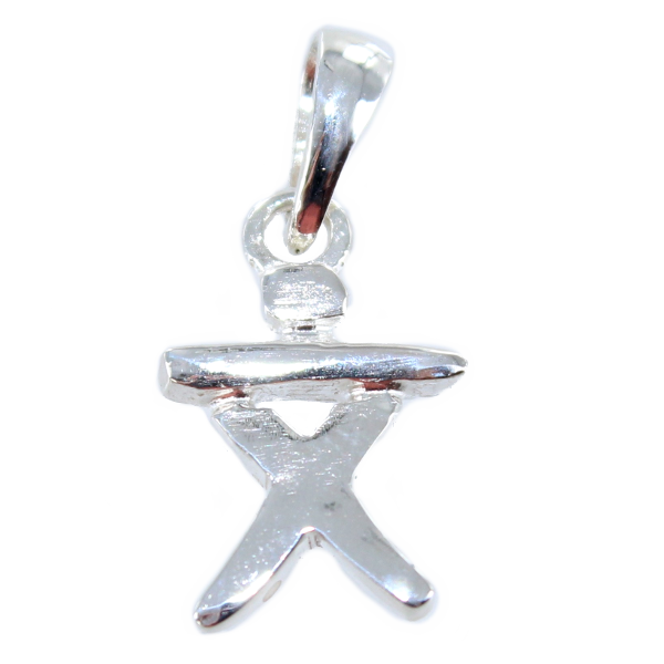 Pendentif Argent Lettre X - Style origine 