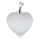 Pendentif Argent Coeur plat 15x15mm 